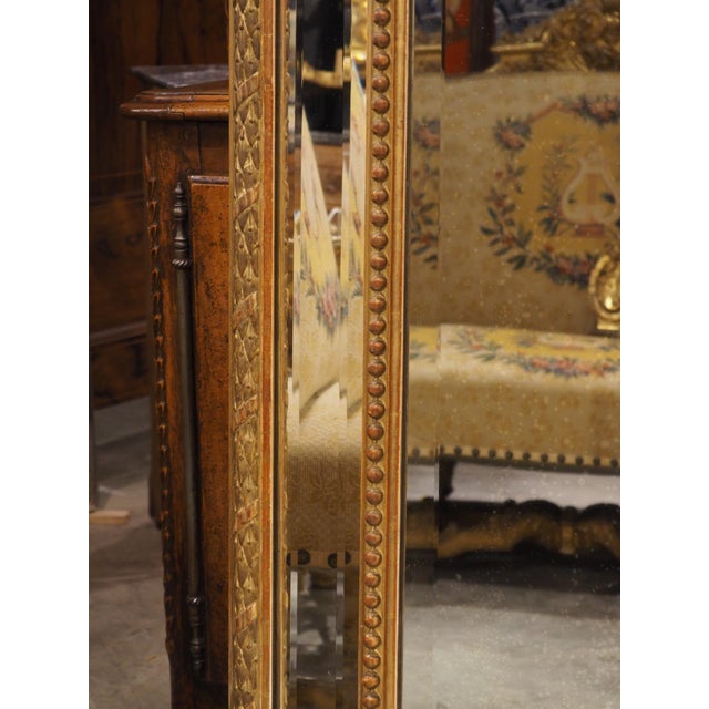 French Circa 1850 Napoleon III Giltwood Cushion Mirror From France For Sale - Image 3 of 18