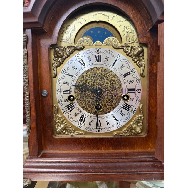 vintage Franz Hermle mantel clock Tempus Fugit dial moon phase indicator 340-020 Excellent condition chiming Has original...