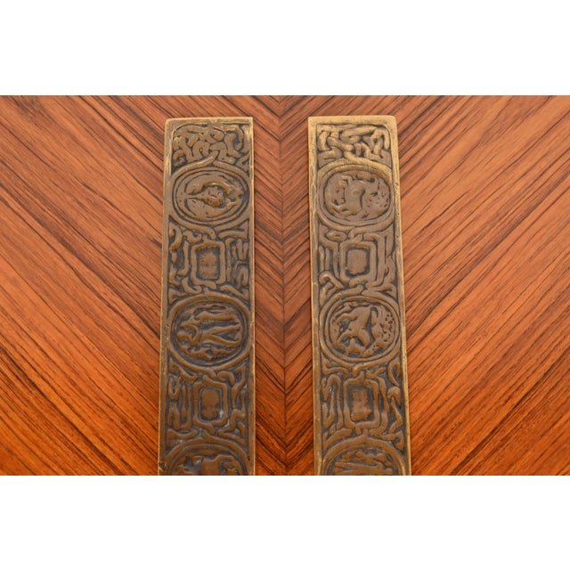 Early 20th Century Tiffany Studios New York "Zodiac" Bronze Rocker Blotter and Blotter Ends, Circa 1910 For Sale - Image 5 of 13