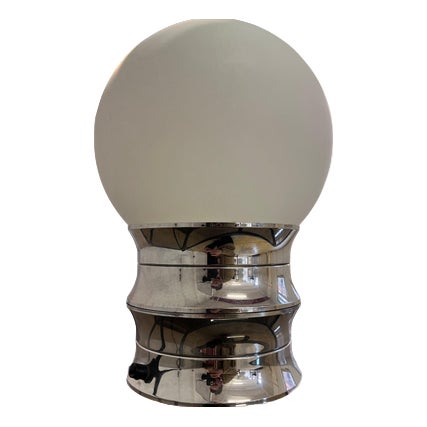 Table Lamp in Chrome Opal Glass from VEB Narva For Sale