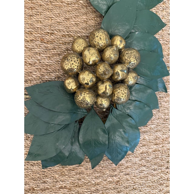 Bronze and Brass Sculptural Grape/Lemon Leaf Wall Sconces For Sale - Image 11 of 12