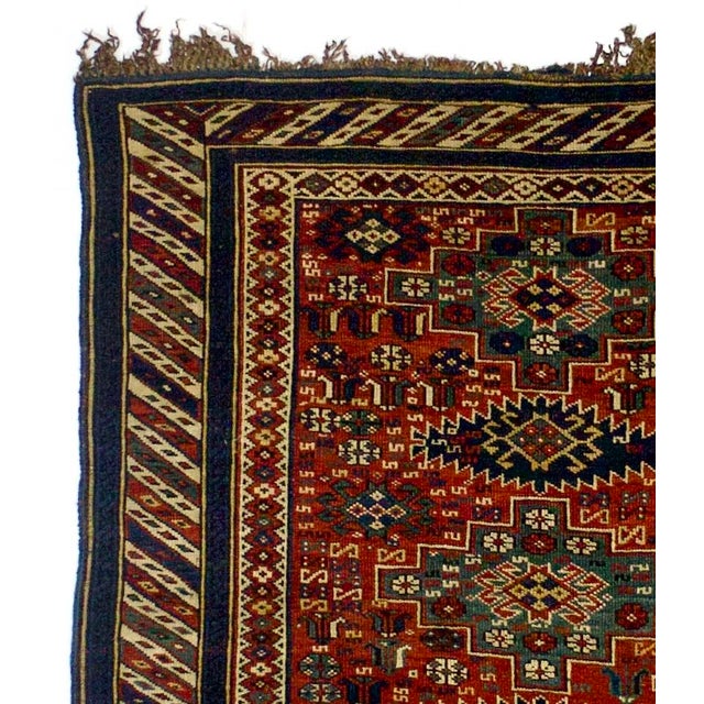 Antique Caucasian Kuba Rug 3'9" X 6’7” For Sale - Image 4 of 5