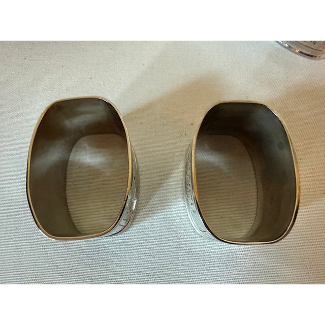Silver Vintage Silver Plated French Napkin Rings Monsieur & Madame, Set 2 For Sale - Image 8 of 12