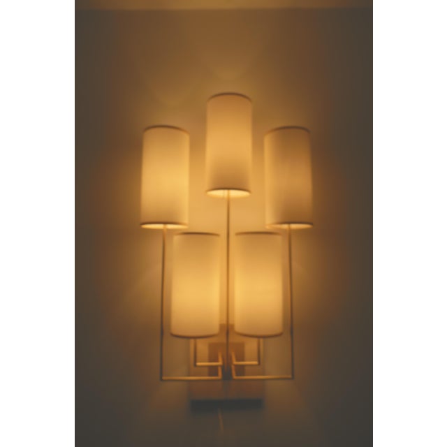 Wall Sconce Tiges5 in Patinated Gold Metal and Fabric by Aymeric Lefort For Sale - Image 11 of 14