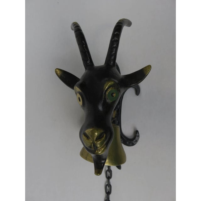1950s Black Brass Goat Door Bell by Walter Bosse, 1950s For Sale - Image 5 of 13