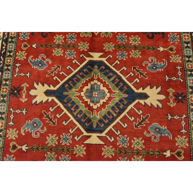 2020s Kazak Rug 6’1” X 8’8” Red Wool Tribal Hand-Knotted Oriental Carpet For Sale - Image 5 of 14