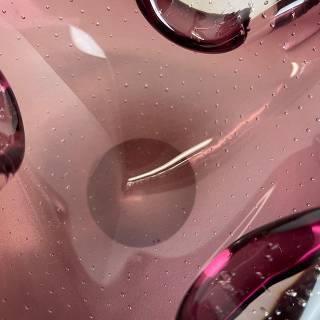 Large Pink Murano Bubble Glass Bowl or Ashtray, Italy, 1970s For Sale - Image 14 of 18