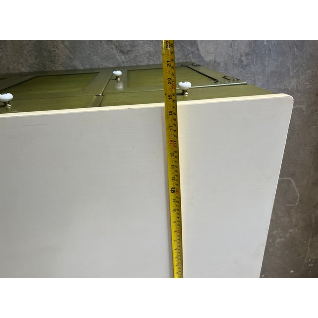 Ethan Allen Heirloom Green Painted Hutch Cabinet For Sale - Image 14 of 17