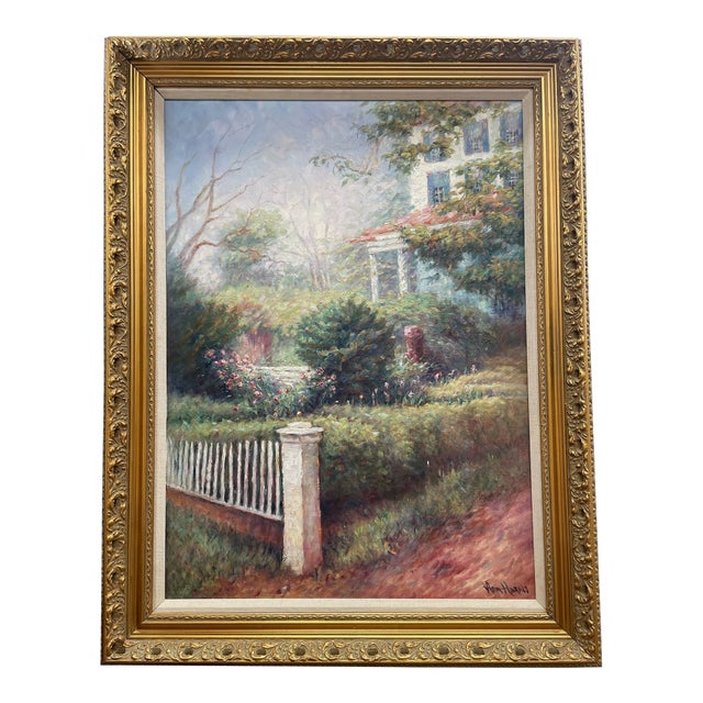 Late 20th Century Framed Oil Painting by Ann Harris For Sale