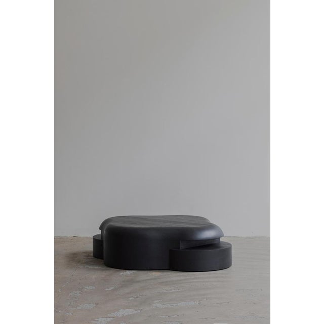 Burned and Black Stained Oak Lahmu Coffee Table by Sizar Alexis For Sale - Image 6 of 7