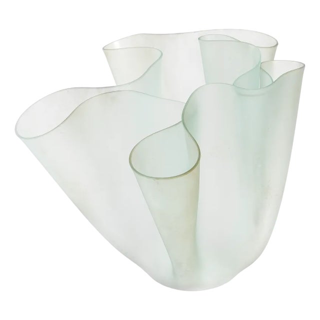 Cartoccio Vase in Satin Glass attributed to Pietro Chiesa for Fontana Arte, 1930s For Sale