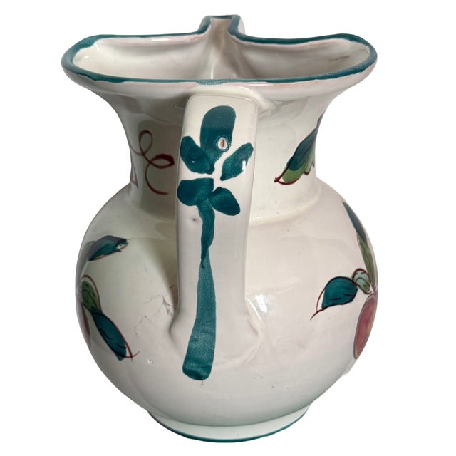 1940's Italian Vintage Hand Painted "Made in Italy Prince Macaroni Spaghetti" Lowell Mass Pitcher For Sale - Image 4 of 16