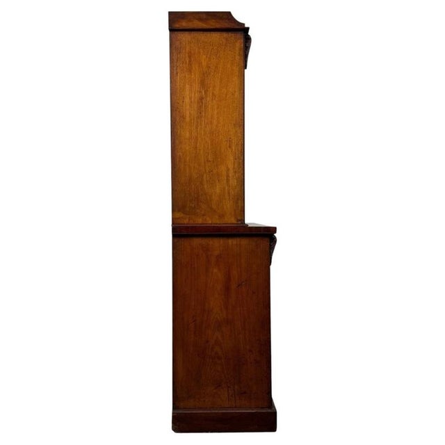 Metal Antique Victorian Mahogany Bookcase, 1880 For Sale - Image 7 of 12