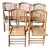 Vintage Scorched Bamboo and Rattan Folding Chairs, Set of 5 For Sale