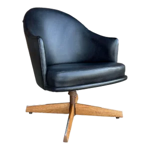Harvey Probber Swivel Club Chair on Walnut Base