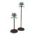 Pair of Tropical Palm Tree Metal Candle Holders With Verdigris Finish For Sale