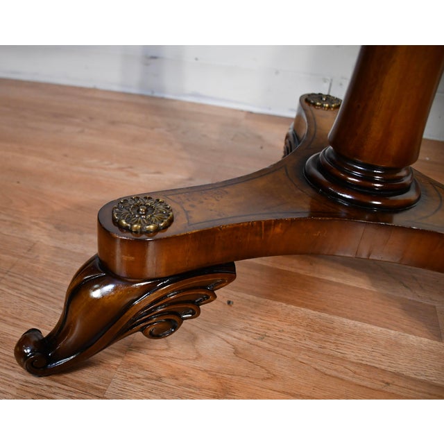 Pair of 1930s English Regency Style Burl Maple Accent Tables Side Tables For Sale - Image 10 of 16