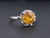 1930s Vintage Gia Certified 2.88ct Orange Sapphire Art Deco Solitaire 18k White Gold Engagement Ring Size 7.75 For Sale - Image 5 of 9
