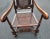 English Edwardian Hand Carved Oak and Cane Armchair, Circa 1920s For Sale - Image 9 of 13