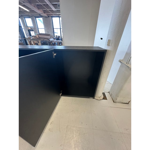 Wood Modern Ebonized Black Credenza/Sideboard, Cabinet or Tv Stand For Sale - Image 7 of 12