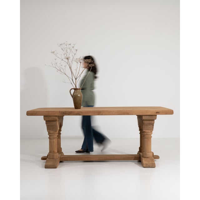 Brutalist Oak Dining Table For Sale - Image 9 of 13