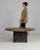 Octagonal Brutalist Slate Stone Table With Iron Base For Sale In Greensboro - Image 6 of 11