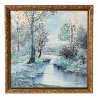 Vintage 1972 Still Waters Framed Print by Istvan Torjbirzy for Windsor Art Products For Sale