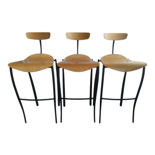 Modern Bar Stools - Set of 3 For Sale