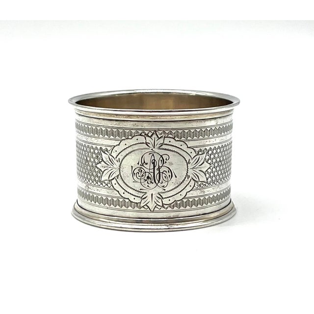 Antique 19th Century 800 Silver Monogram Napkin Ring, Germany, 1890s For Sale - Image 9 of 10
