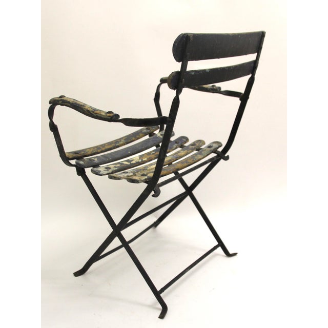 French Children's Garden Folding Chair, 1930s For Sale - Image 4 of 9
