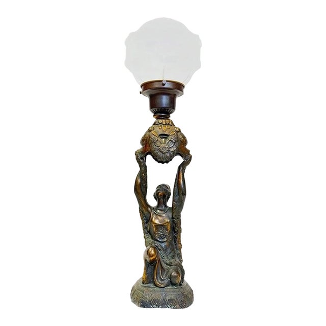 Art Deco Joan of Arc Table Lamp by La Belle For Sale