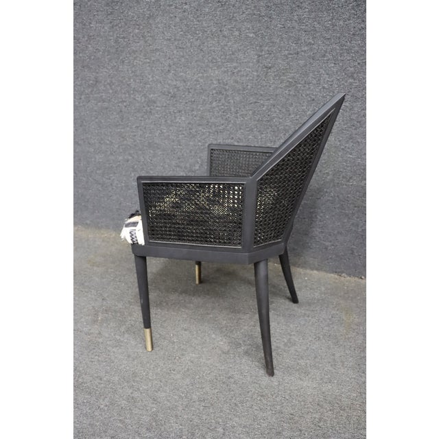 Black Baker Milling Road Kara Mann Black Cane Dining Armchair For Sale - Image 8 of 11