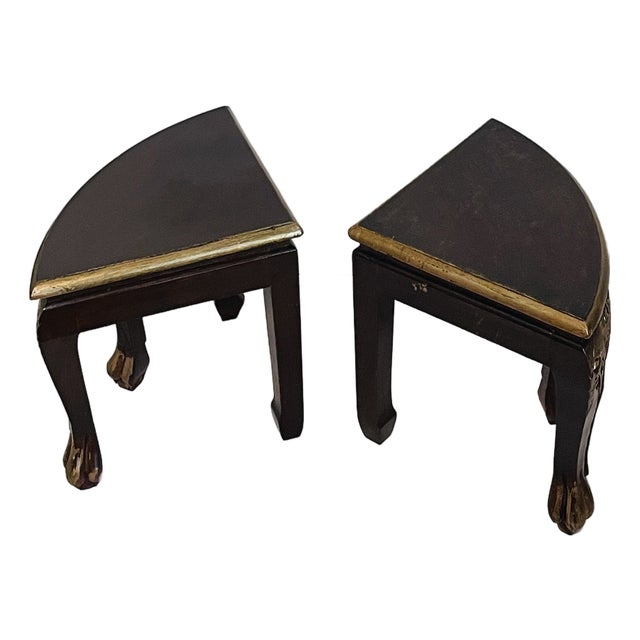 1940s Pair Chinese Chinoiserie Stoolsvor Plant Stands For Sale