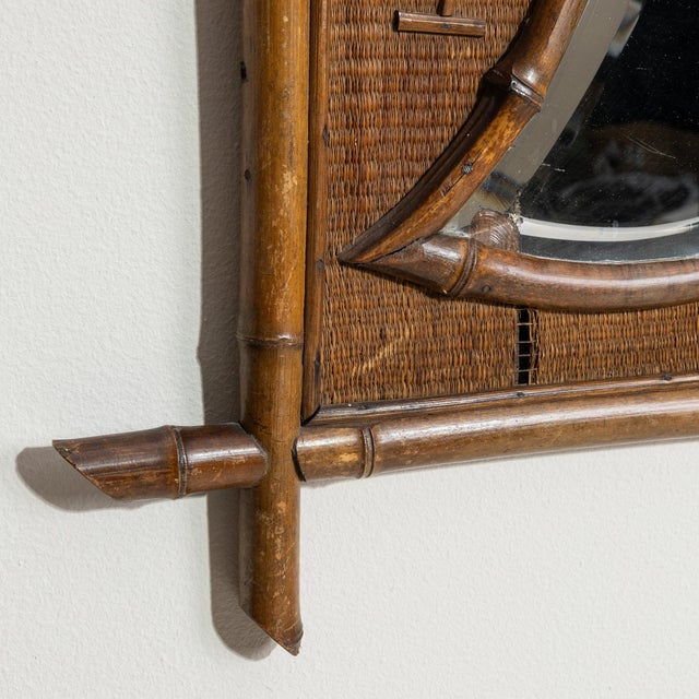 Tan Early 20th Century France Tan Wood Mirror For Sale - Image 8 of 10