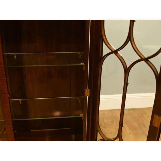 Chippendale Glazed Mahogany Bookcase, 1910s For Sale - Image 4 of 12