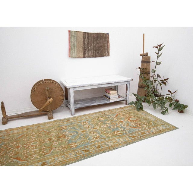Antique Shabby Chic Persian Runner Rug For Sale In Los Angeles - Image 6 of 7