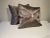 Pair of Silk Gray and Taupe handmade pillows feather/down inserts.