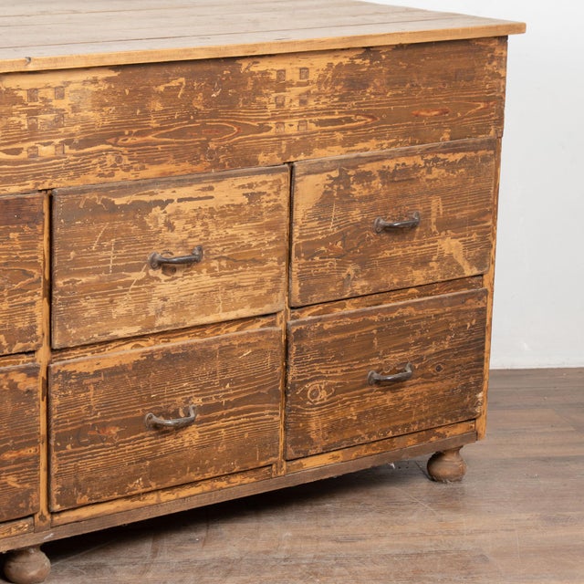 Early 20th Century Hungarian Pine Apothecary Counter With Eight Drawers For Sale - Image 12 of 13