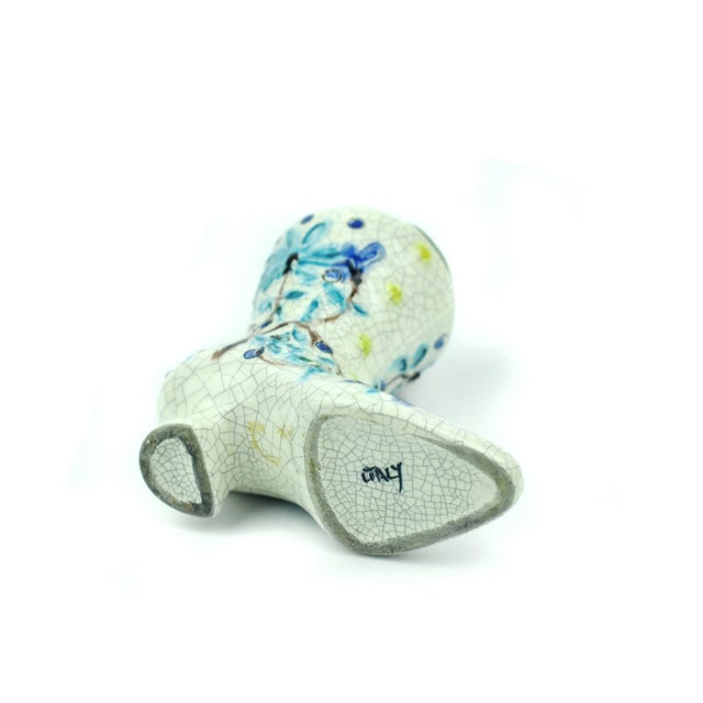 Mid 20th Century Mid 20th Century Hand Painted Craquelure Woman Boot Style Pincushion Italy For Sale - Image 5 of 5
