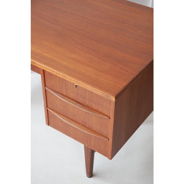 Brown Mid-Century Danish Teak Desk, 1960s For Sale - Image 8 of 10