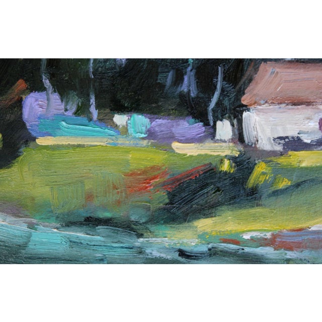 Green Original Oil Painting, Plein Air Landscape California For Sale - Image 8 of 13