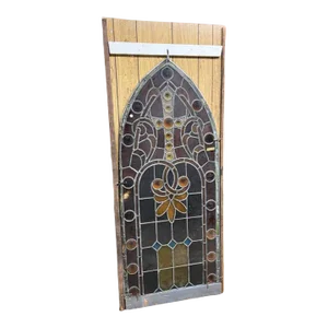Art Nouveau Style Slag Glass Window Pane. 19th Century