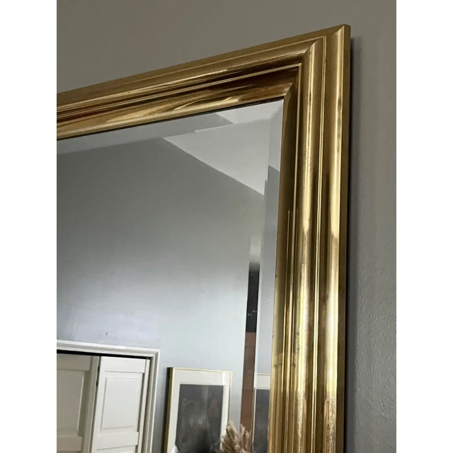 1970s XL Hollywood Regency Brass Mirror For Sale - Image 6 of 12