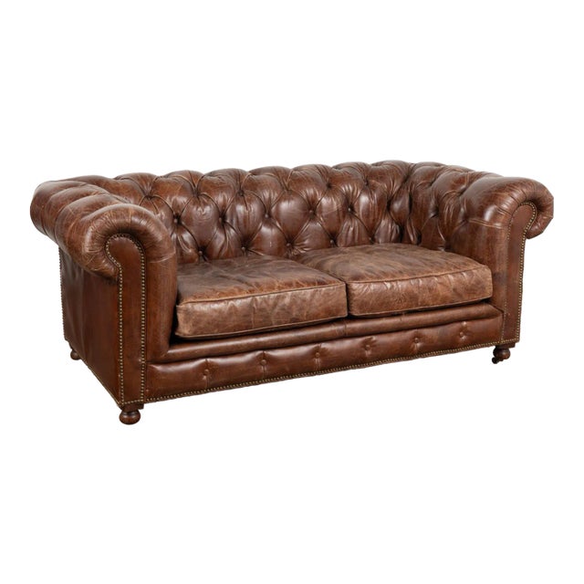 ソファ　vintage brown XIZZI Theseus 74.02-in Vintage Brown Faux Leather Sofa
