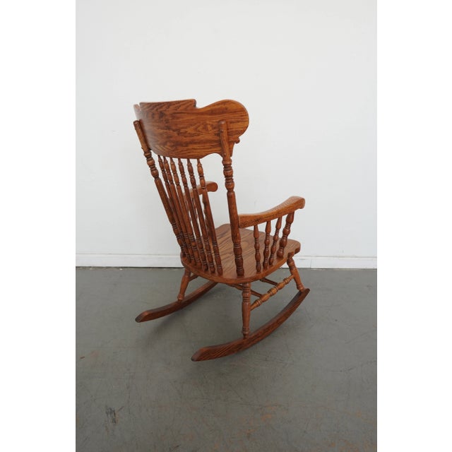 Vintage Carved Oak Rocking Chair For Sale In Austin - Image 6 of 14