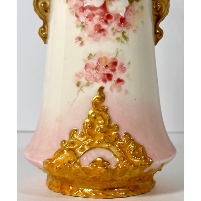 Carlsbad Porcelain Victoria Porcelain Factory Carlsbad Floral Vase c.1891-1918 For Sale - Image 4 of 17