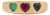14k Yellow Gold Heart Emerald Ruby Sapphire Dome Band Gypsy-Set Ring Size 5.5 For Sale