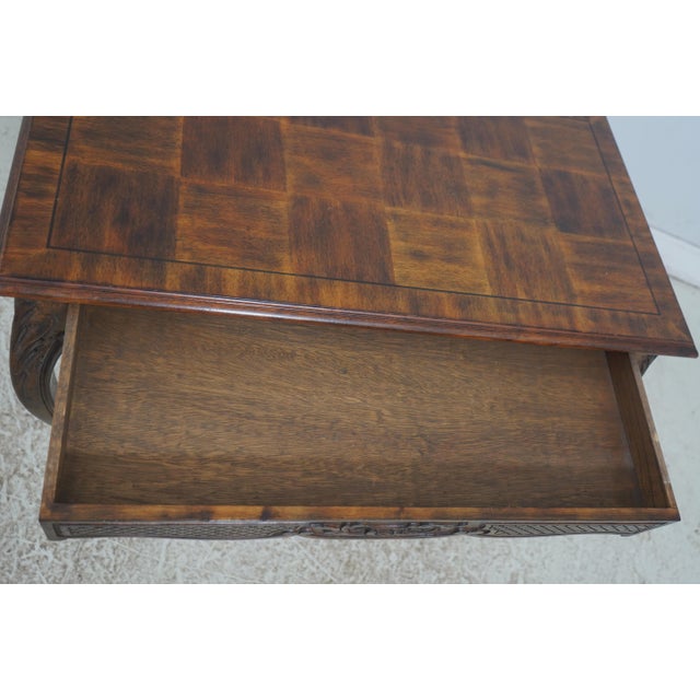French Louis XV Style Walnut 1 Drawer Writing Desk Table For Sale - Image 4 of 17