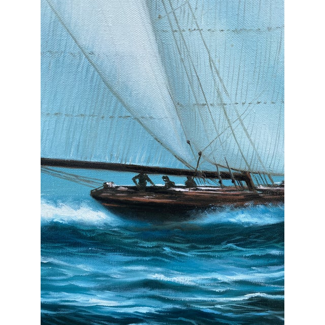 This is an original mid-century marine oil painting, executed as a contemporary homage after the famous composition by...