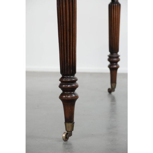 Antique English Style Writing Partner Desk with 6 Drawers and Dark Green Leather Top, Early 20th Century For Sale - Image 10 of 15